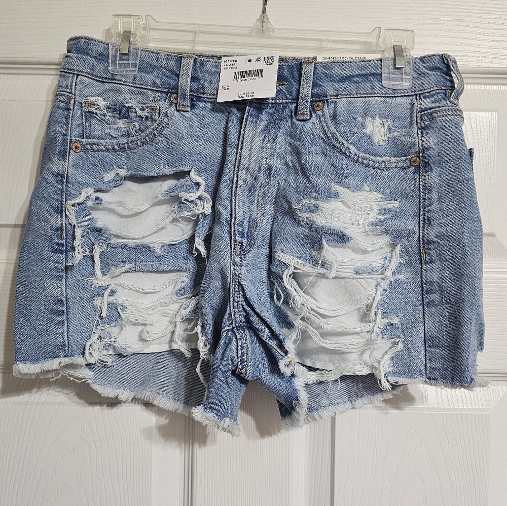 American Eagle Strigid Denim Mom Shorts - Picture 6 of 9